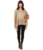 Brigitte Bailey - Ginger Crocheted Poncho With Fringe
