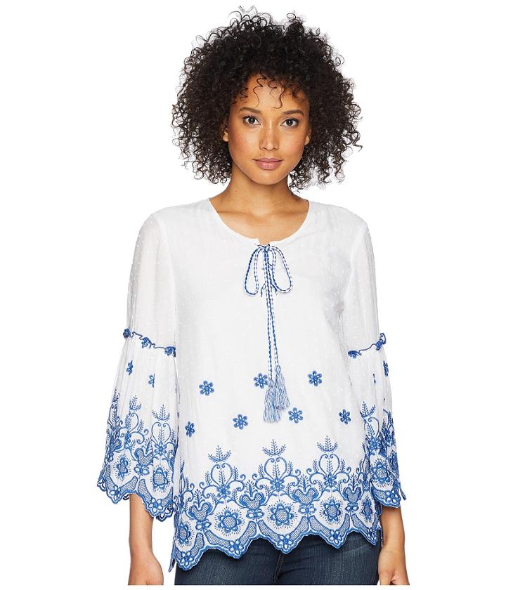 Karen Kane - Embroidered Bell Sleeve Top