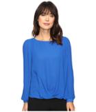 Vince Camuto - Pleated Sleeve Fold-over Blouse