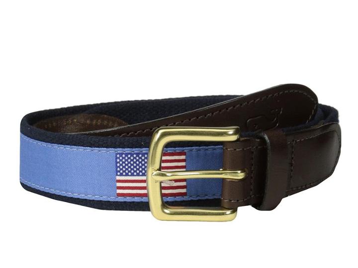 Vineyard Vines American Flags Canvas Club Belt
