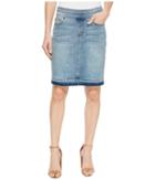 Tribal - 19 Denim Pull-on Skirt With Raw Edge In Vintage