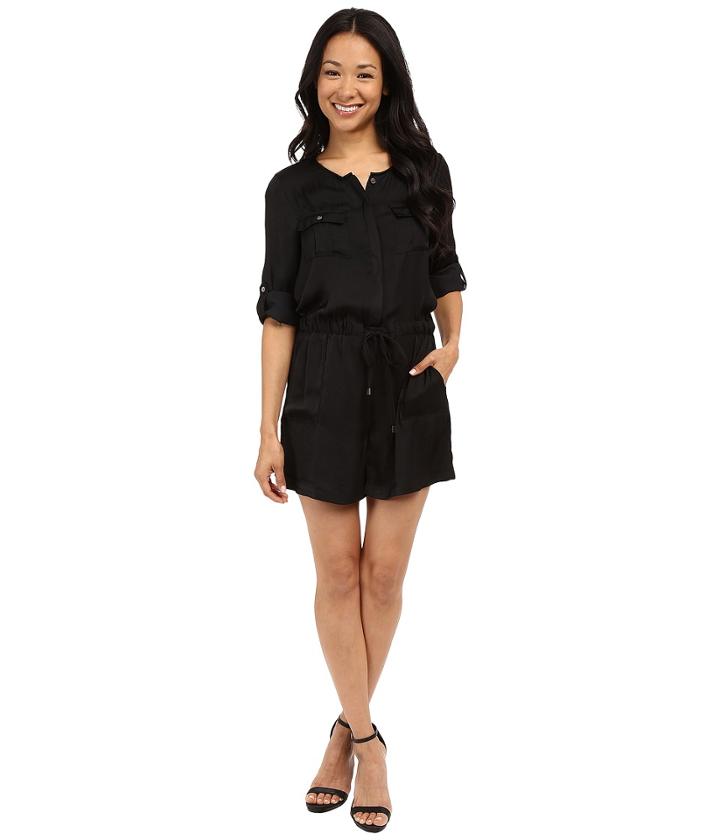 Vince Camuto - Roll-tab Sleeve Rumple Romper