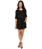 Vince Camuto - Roll-tab Sleeve Rumple Romper