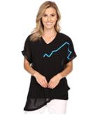Jamie Sadock - Life Style Short Sleeve Top With Tonal Mesh Overlay