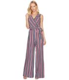 Donna Morgan - Metallic Stripe Wrap Jumpsuit