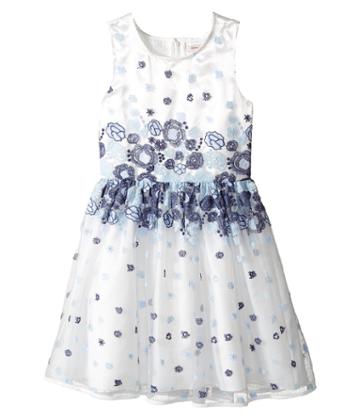 Nanette Lepore Kids - Embroidered Blue Floral Dress