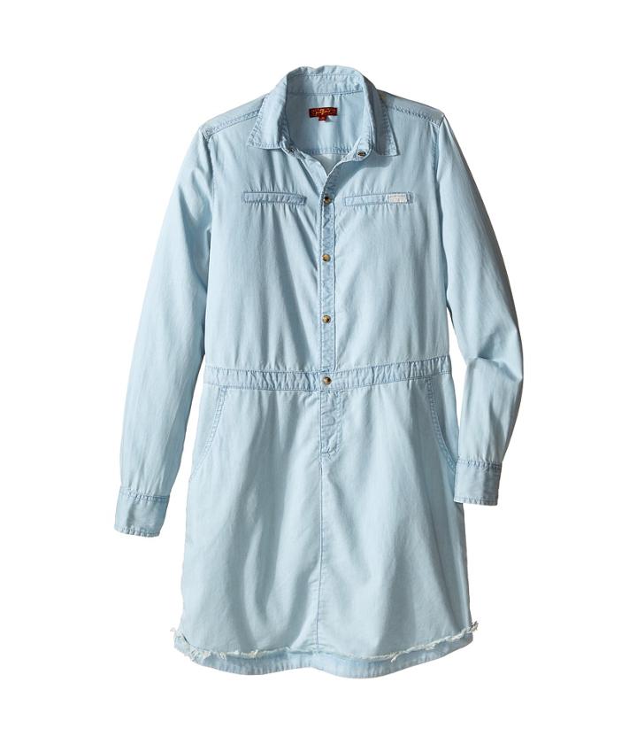 7 For All Mankind Kids - Long Sleeve Tencel Chambray Shirtdress