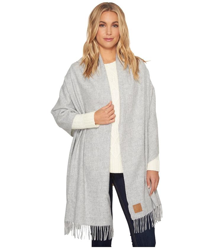 Ugg - Solid Wool Oversized Fringe Scarf