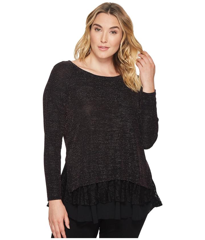 Karen Kane Plus - Plus Size Lace Sparkle Top