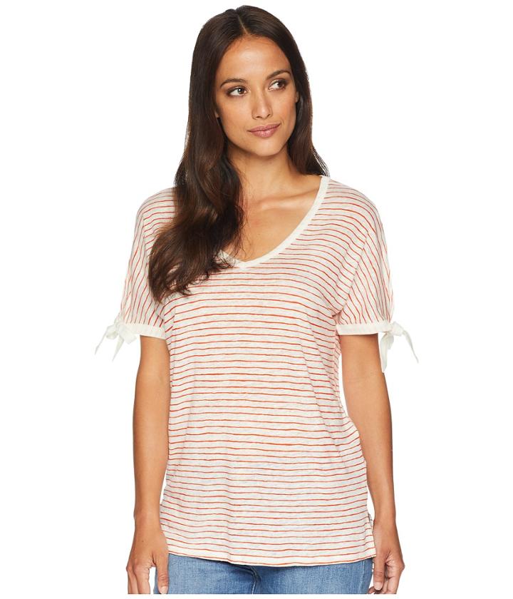 Nydj - Printed Tie Sleeve V-neck T-shirt