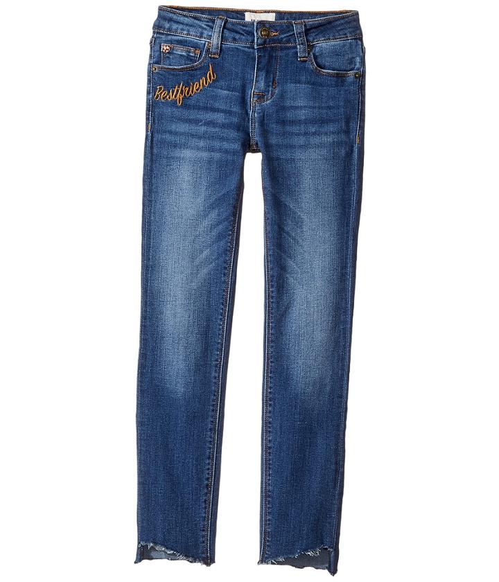 Hudson Kids - High-low Ankle Crop Jeans In Slub Blue