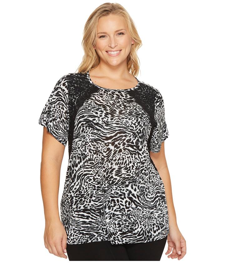 Michael Michael Kors - Plus Size Big Cat Lace Crew Tee