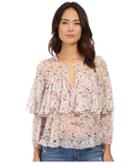 Rebecca Taylor - Long Sleeve Tapestry Garden Chiffon Top