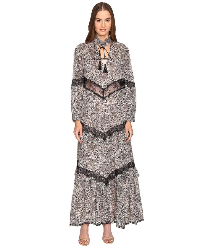 Just Cavalli - Long Sleeve Hide And Seek Sheer Inset Maxi