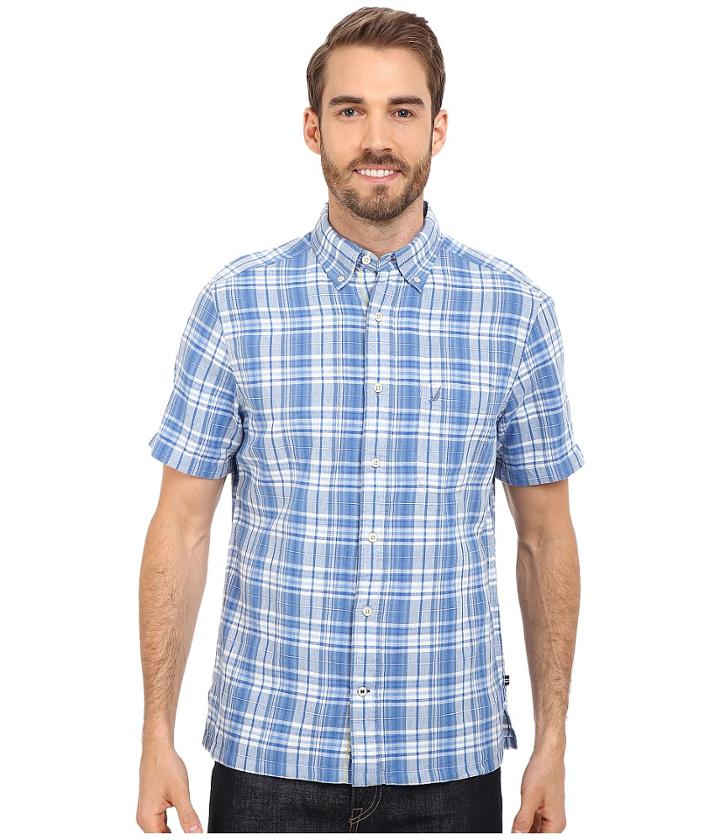 Nautica - Short Sleeve Plaid With Pocket