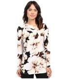 Calvin Klein - Printed V-neck Top W/ Bar Hardware