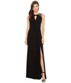 Adrianna Papell - Sleeveless Jersey Gown With Illusion Lace Shoulder
