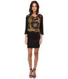 Versace Jeans - 3/4 Sleeve Printed Drape Neck Dresss