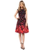 Adrianna Papell - Printed Faille Fit And Flare Dress