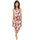 Adrianna Papell - Flower Print Sleeveless Crossback Dress