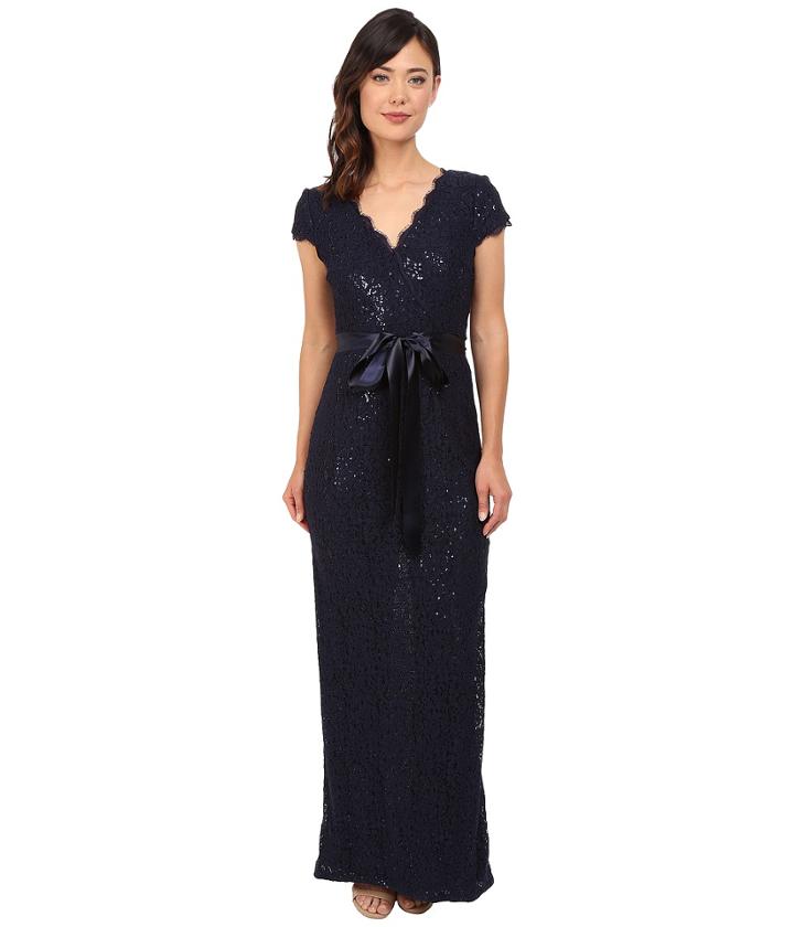 Adrianna Papell - Lace And Sequin Long Dress