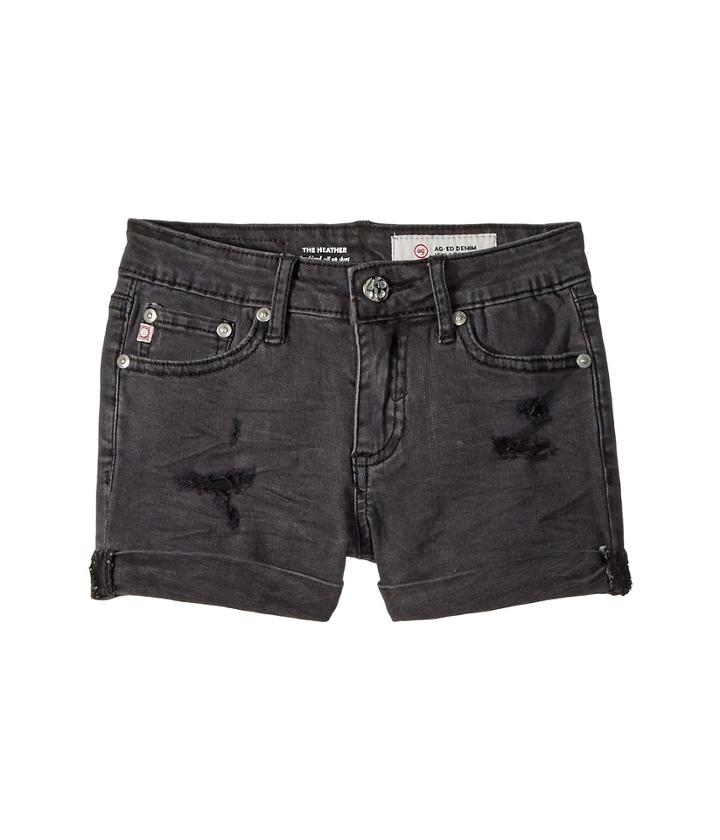 Ag Adriano Goldschmied Kids - The Heather Roll Cuff Shorts In Light Black