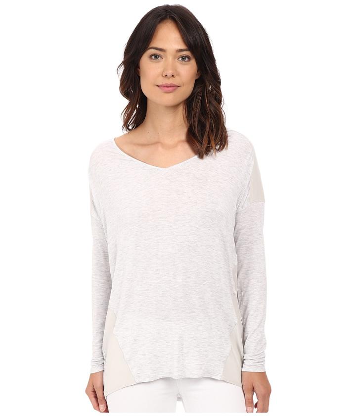 Heather - Silk Panel Raglan Top