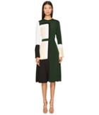 Prabal Gurung - Stretch Viscose Crepe Color Block Long Sleeve Dress