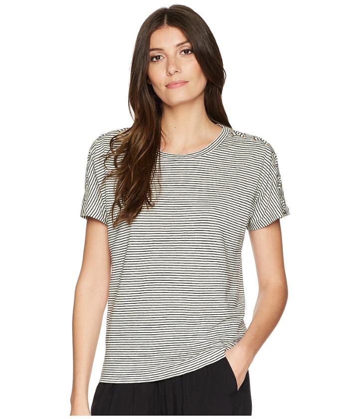 Lauren Ralph Lauren - Lace-up Striped Linen T-shirt
