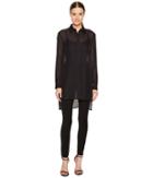 Versace Collection - Sheer Collared Long Sleeve Blouse