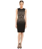 Versace Collection - Black And Gold Embellished Tubino Dress