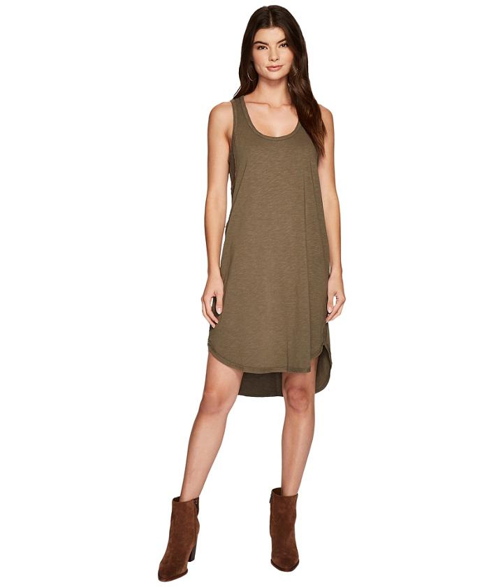 Heather - Rib Panel Scoop Neck Tank Dress