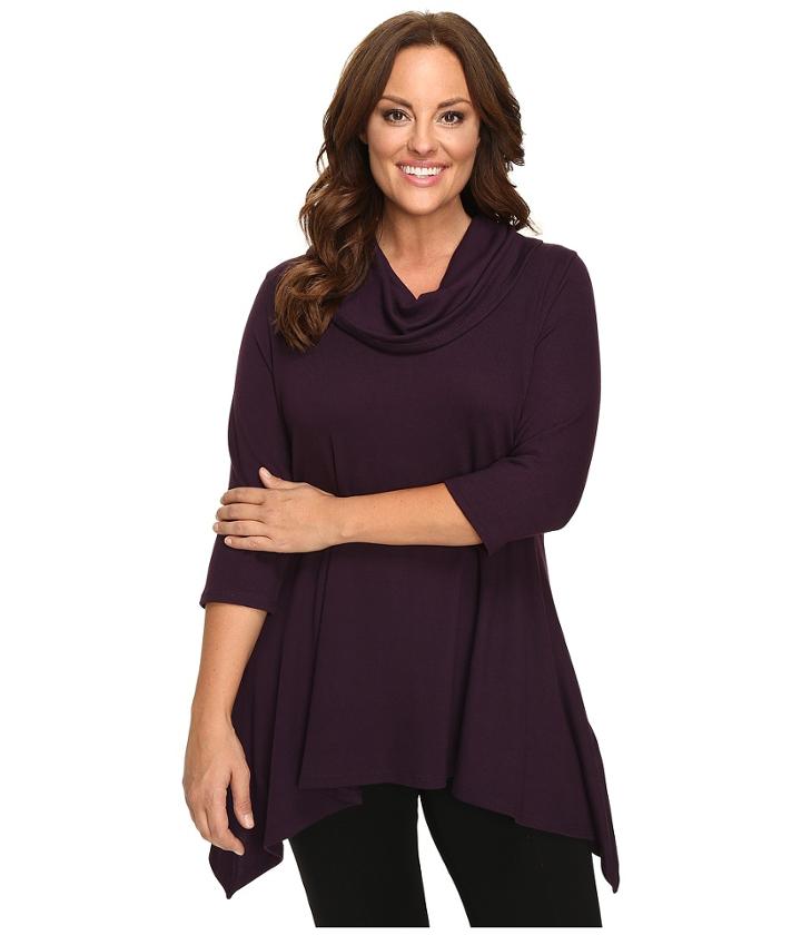 Karen Kane Plus - Plus Size Cowl Neck Handkerchief Top