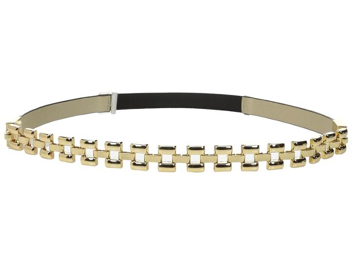 Ivanka Trump - 15mm Glazed Belt With Chain Front And Stretch Back