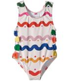 Stella Mccartney Kids - Lisa Squiggly Print Swimsuit W/ Bows