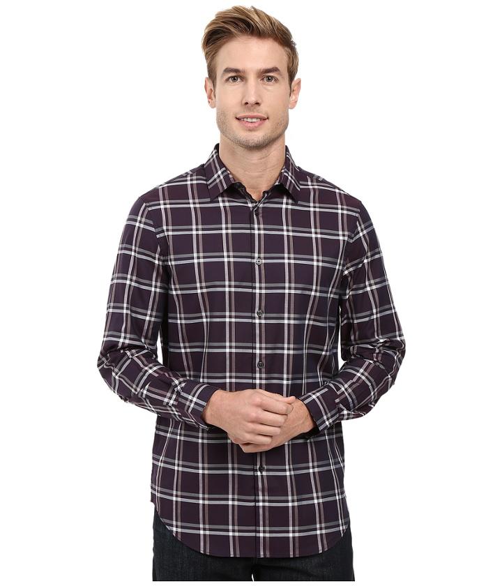 Perry Ellis - Regular Fit Windowpane Pattern Shirt