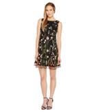 Tahari By Asl - Floral Embroidered Trapeze Dress