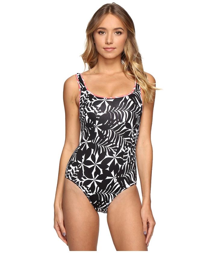 Tommy Bahama - Pinwheel Palms Reversible Laced-back One-piece Swimsuit