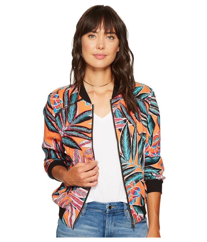 Jack By Bb Dakota - Yount Jungle Sunrise Printed Rayon Crepe Bomber