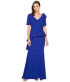 Badgley Mischka - 1/2 Sleeve Gown W/ Peplum