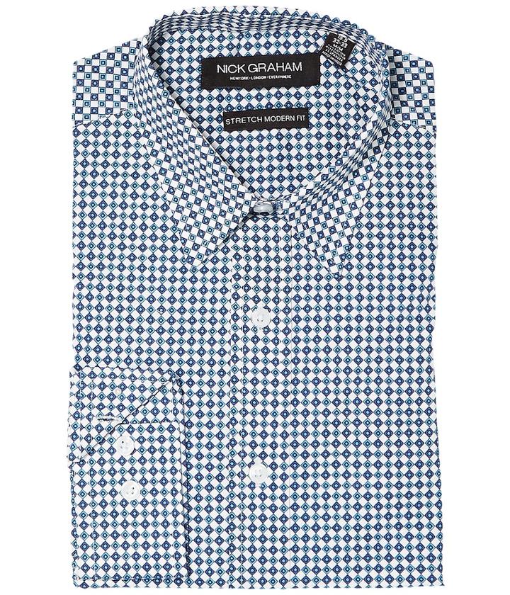 Nick Graham - Diamond Print Stretch Shirt