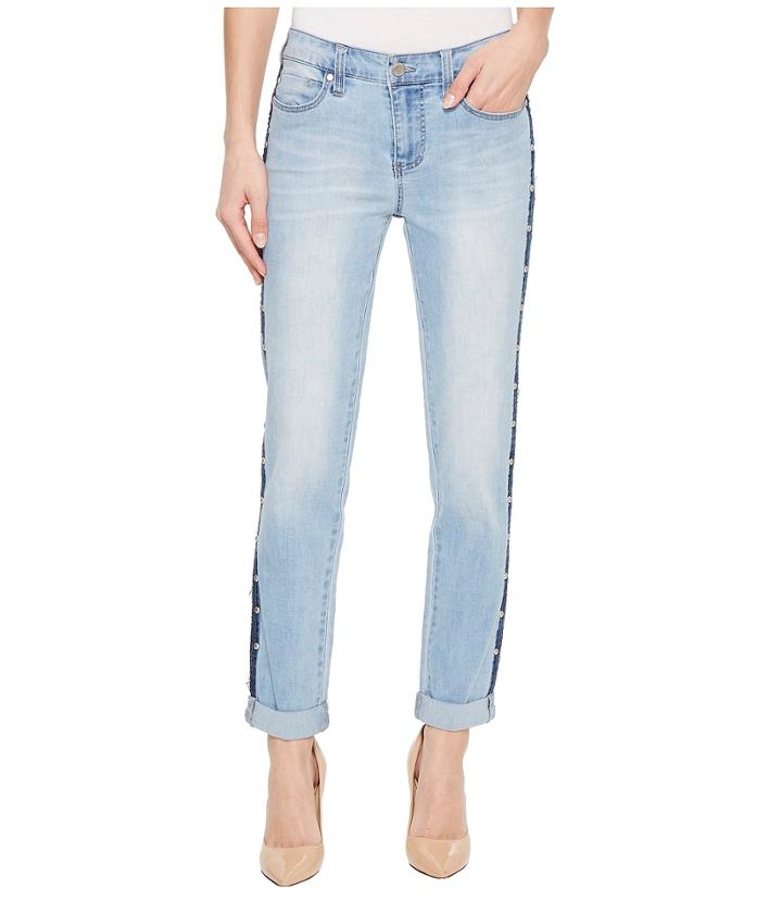 Liverpool - Perry Slim Boyfriend With Side Studs In Vintage Super Comfort Stretch Denim In Pixley