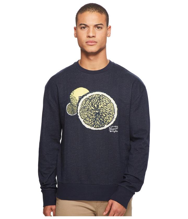 Original Penguin - Long Sleeve Drop Shoulder Lemon Graphic Crew Sweatshirt
