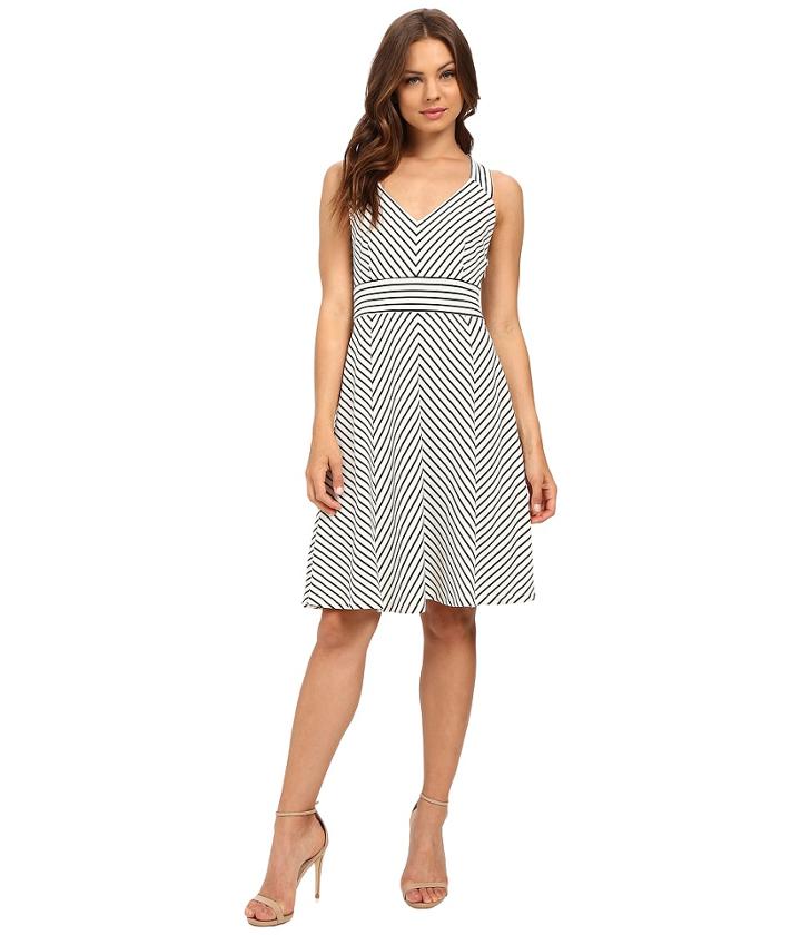 Adrianna Papell - Striped Ottoman Knit Dress