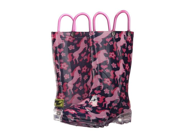Western Chief Kids - Glitter Horse Lighted Rain Boot
