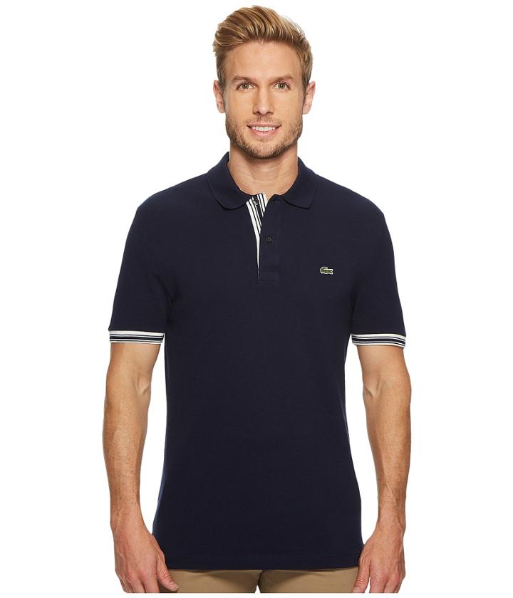 Lacoste - Short Sleeve 'semi Fancy' Petit Pique 2 Wires Slim