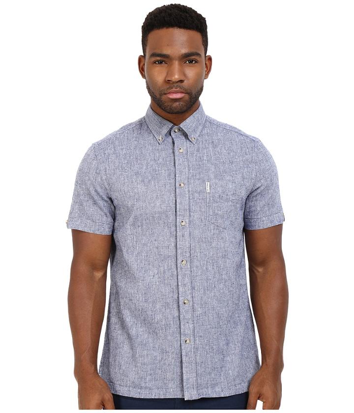 Ben Sherman - Short Sleeve Plain Linen Woven Ma12430a