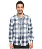 True Grit - Rockin Roll Indigo Buffalo Plaid Long Sleeve Two-pocket Vintage Shirt