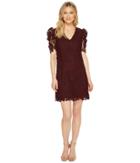 Donna Morgan - V-neck Shift Dress With Puff Sleeve