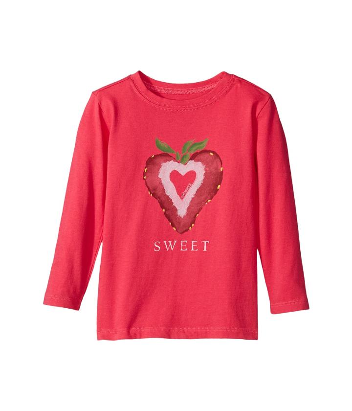 Life Is Good Kids - Sweet Strawberry Long Sleeve Crusher Tee